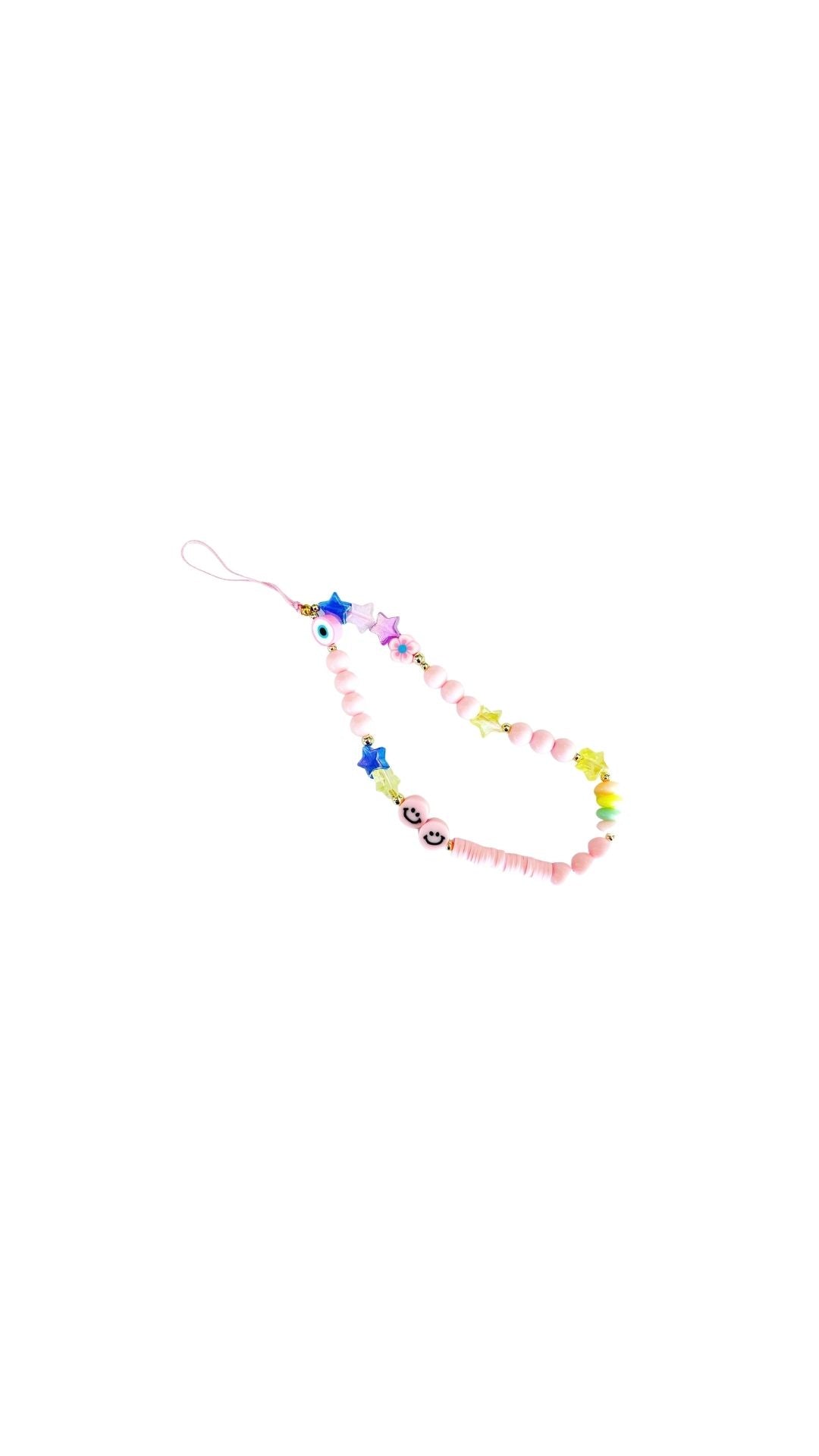 Smiley Face Pink Phone Charm